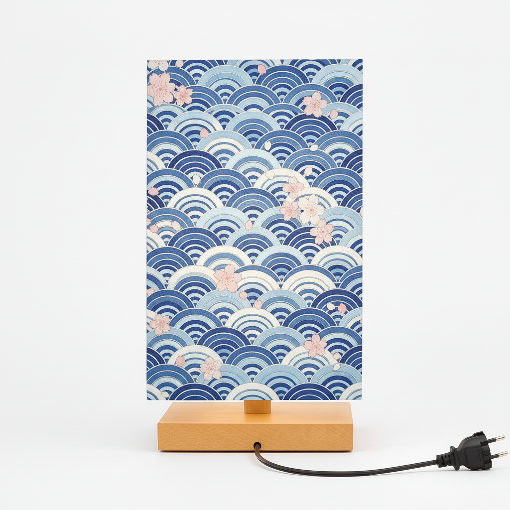 Lunari – Japandi Tafellamp met Kersenbloesem Motief