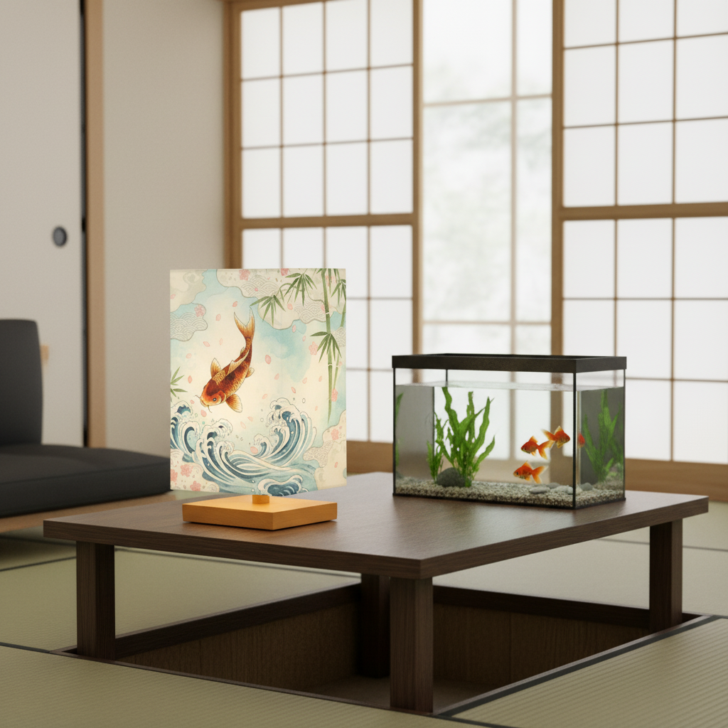 Orova – Japanse Tafellamp met Koi Motief