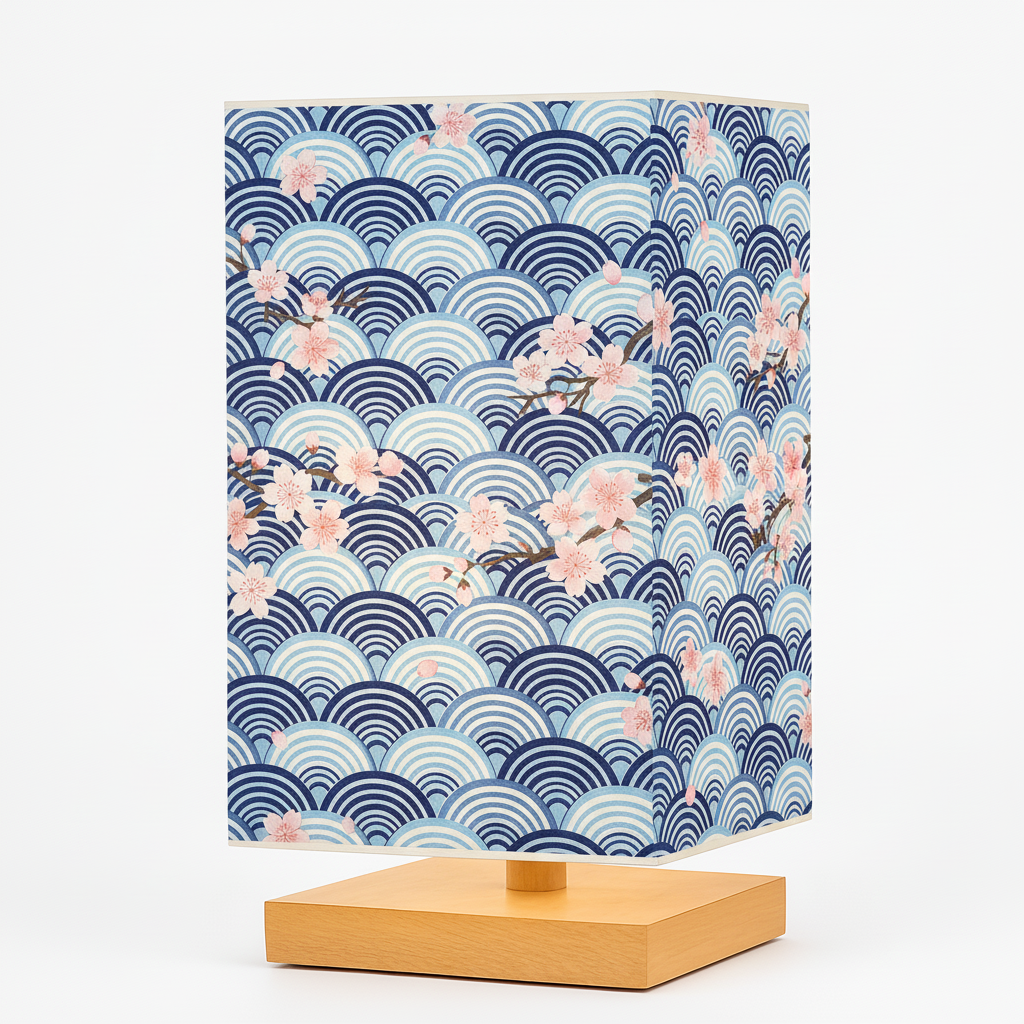 SakuraWave - Japandi Tafellamp met Kersenbloesem Design