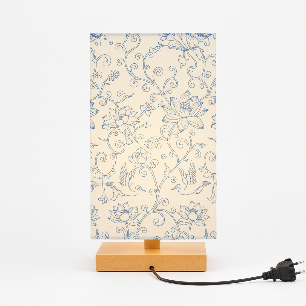 Zenora Light - Japandi Tafellamp met Bloemenpatroon